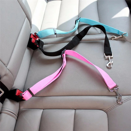 Adjustable Pet Seat Belt for Car — Dog & Cat Harness Lead Clip, Safety Restraint