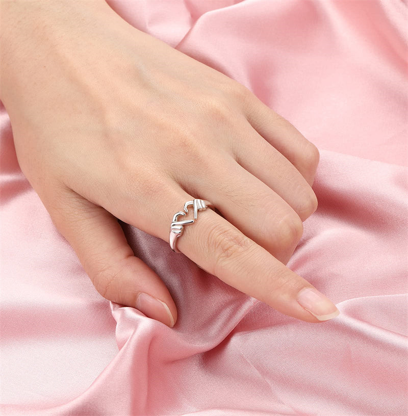 Romantic Heart Hand-Hug Ring