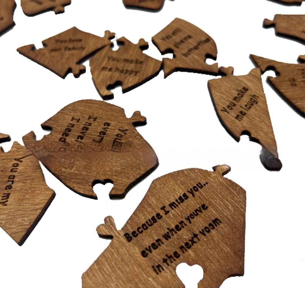 "Reasons I Love You" Wooden Heart Puzzle — Romantic Valentine Gift