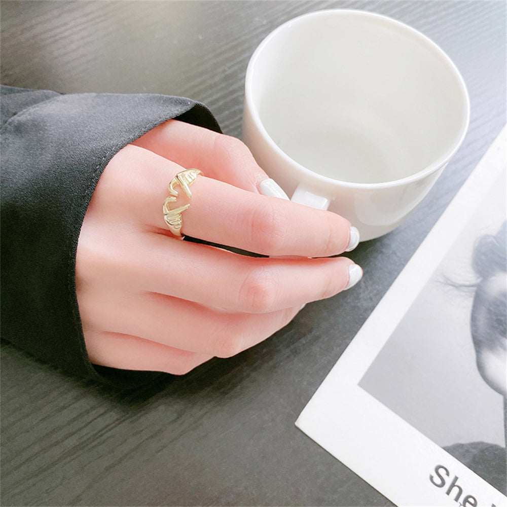 Romantic Heart Hand-Hug Ring