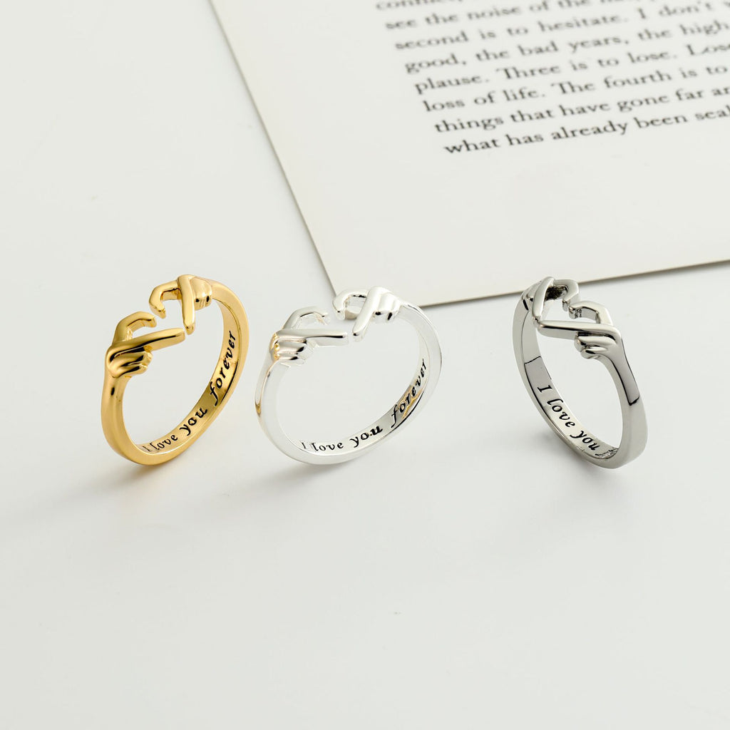 Romantic Heart Hand-Hug Ring