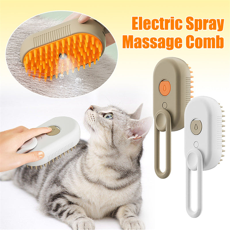 Steam Pet Brush 3-in-1 — Electric Steam Spray & Grooming Comb for Cats & Dogs