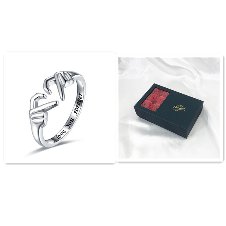 Romantic Heart Hand-Hug Ring