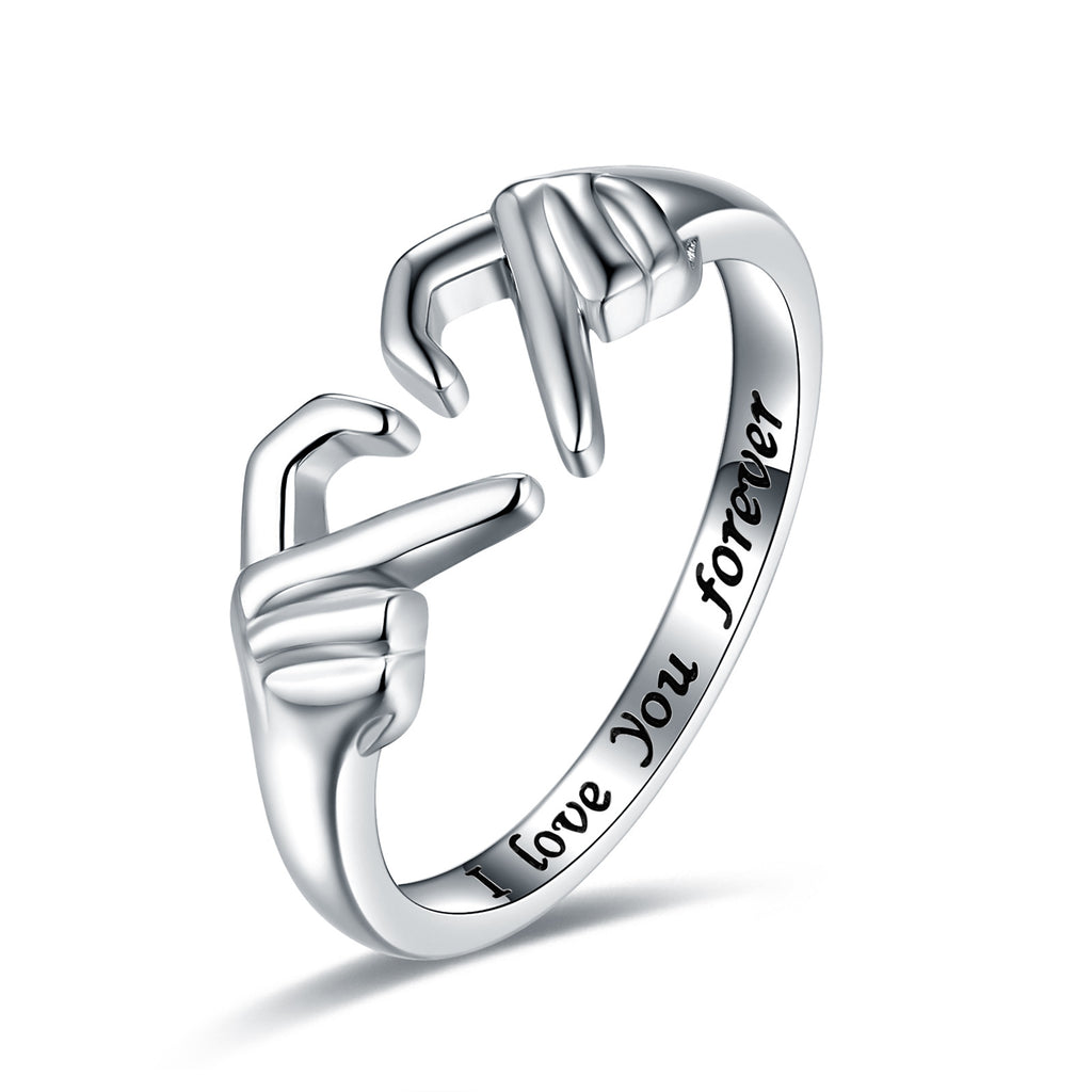 Romantic Heart Hand-Hug Ring